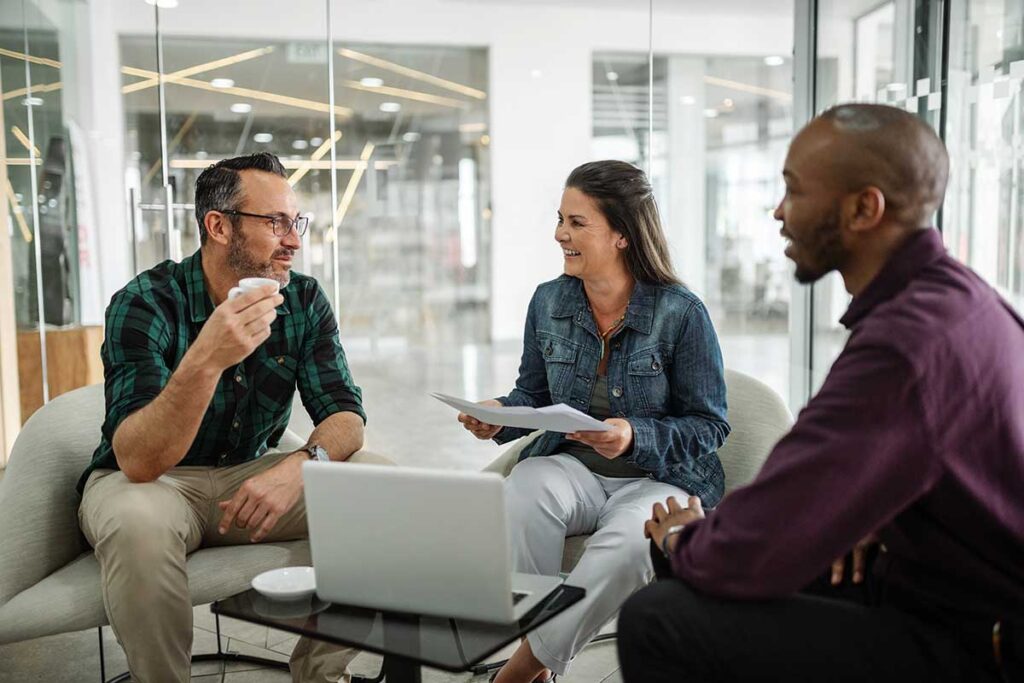 Face-to-face training session in the workplace