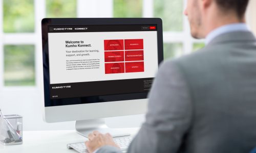 Businessman looking at computer screen